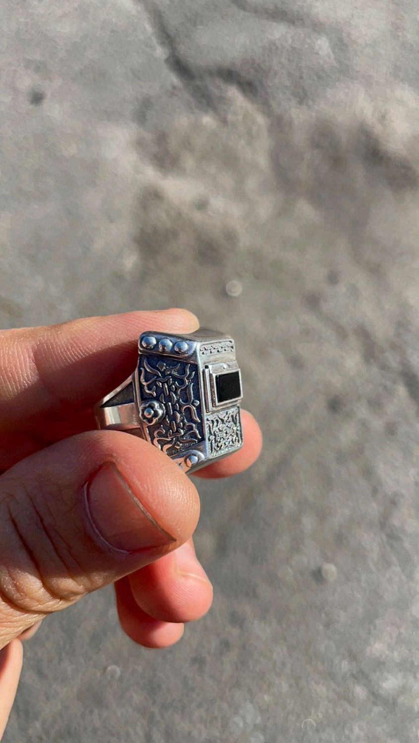 Кольцо маска сварщика, серебряное кольцо с обсидианом в интернет ...