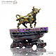Order  Bronze bull cut from charoite Taurus year of the bull 2021. Miner premium - Ltd Moscow (mineralpremium). Livemaster. . Figurines Фото №3