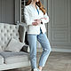 Women's jacket white WHITE CLASSIC cotton/slims UP TO SIZE 56. Suit Jackets. BRAGUTSA. My Livemaster. Фото №4