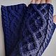 Knitted mitts 101, dark blue, half-wool, Mitts, Kamyshin,  Фото №1