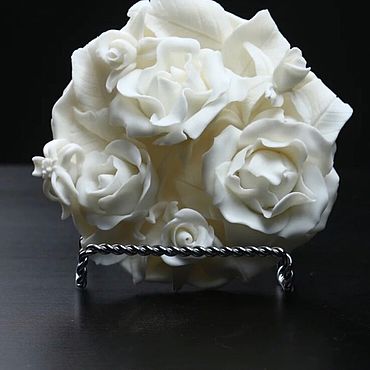 Картины и панно ручной работы. Ярмарка Мастеров - ручная работа «Bouquet Roses» Фарфор ручной работы, настенная брошь, мини панно. Handmade.