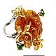 "Апельсинка" кольцо с натуральным камнем. Кольца. GOLDEN_ROSE №2 (goldenrose-2). Ярмарка Мастеров.  Фото №4