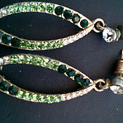 Винтаж handmade. Livemaster - original item Earrings vintage: Item No. №1 Long earrings with crystals. Handmade.