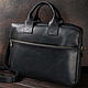 Мужской деловой портфель / сумка для ноутбука -OXFORD- цвет Черный, Классическая сумка, Тула,  Фото №1