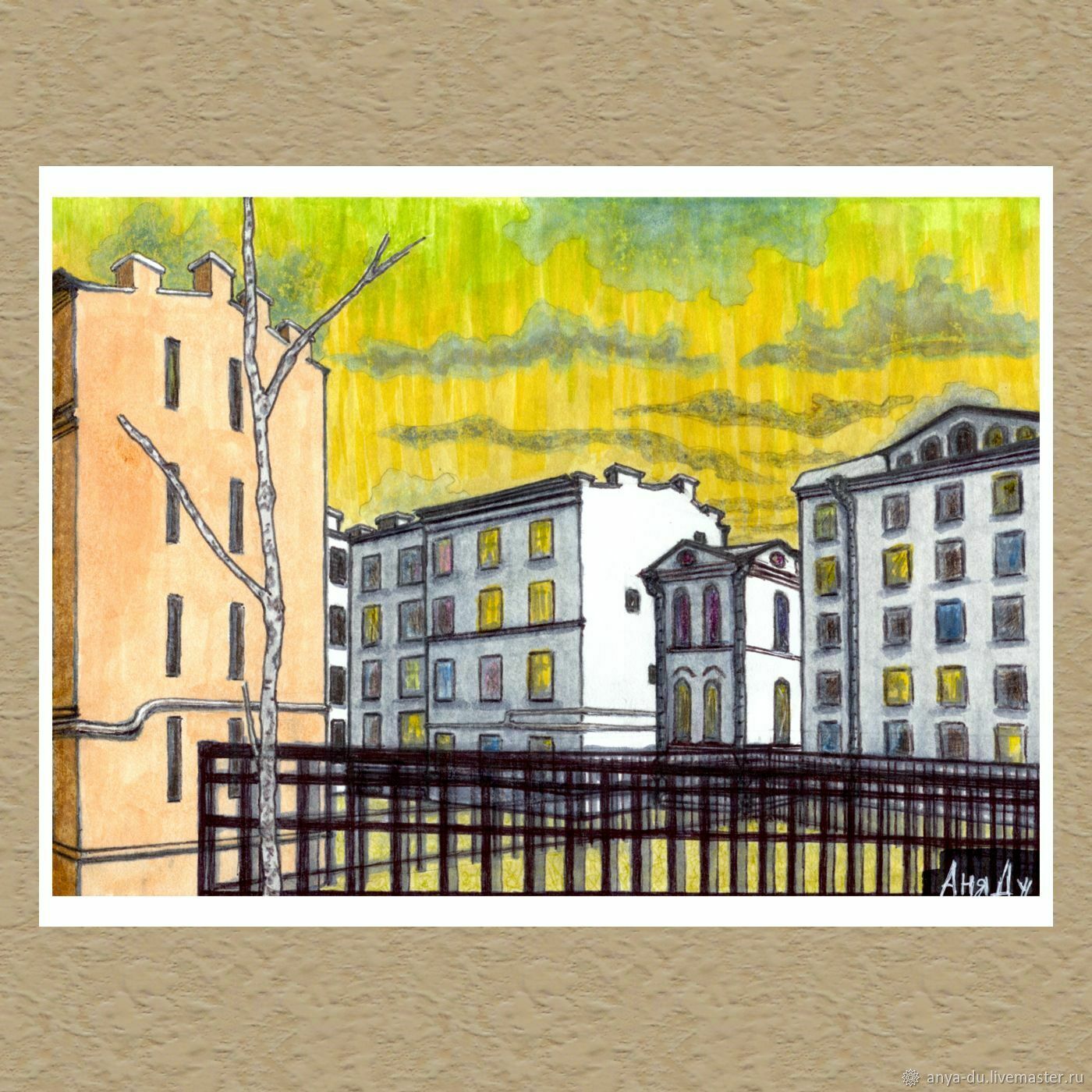 Цифровая копия рисунка: Васильевский остров, 13-я линия в интернет ...