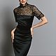 Блуза-топ с кружевным воротом и рукавами черная. Блузки. ELEAN (EleanBoutique-). Интернет-магазин Ярмарка Мастеров.  Фото №2