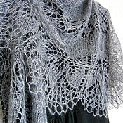Аксессуары handmade. Livemaster - original item Smoke Mohair Shawl. Hand Knit Lace Shawl. Knitted shawl. Handmade.