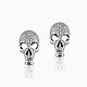 Cтильные бриллиантовые серьги черепа PRETTY SKULLS. Серьги-пусеты. Obruchalkicom. Интернет-магазин Ярмарка Мастеров.  Фото №2