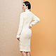 Order White winter dress with long sleeves. SHAPAR - knitting clothes. Livemaster. . Dresses Фото №3