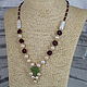 Necklace with pearl and carnelian pendant. Necklace. Magic box. My Livemaster. Фото №5