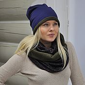 Аксессуары handmade. Livemaster - original item A set of knitted cap, beanie and Snood. Handmade.