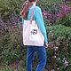 Пляжная сумка Бежевая сумка шоппер из ткани Дама в шляпе. Пляжная сумка. Мечты о лете. Ярмарка Мастеров.  Фото №6