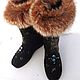 Set Boots and mittens felted 'Winter night'. High Boots. wool gifts. Online shopping on My Livemaster.  Фото №2