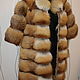 Coat of red Fox poperechka, length 90 cm, with a zipper or hooks, sewing by the standards under the order
