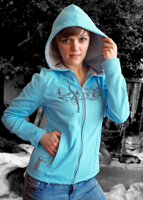 Women's spring sweatshirt, turquoise fitted hoodie, Sweater Jackets, Novosibirsk,  Фото №1
