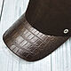 Baseball cap made of crocodile leather and suede, in brown!. Baseball caps. SHOES&BAGS. My Livemaster. Фото №6