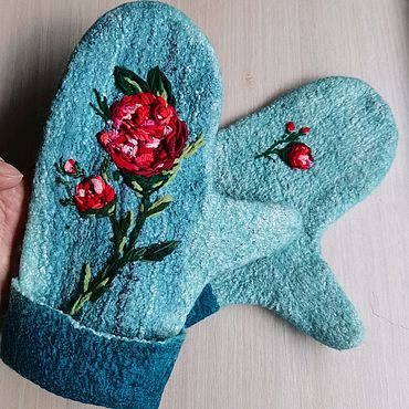 Аксессуары ручной работы. Ярмарка Мастеров - ручная работа Варежки с вышивкой (руковички). Handmade.