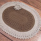 Для дома и интерьера handmade. Livemaster - original item Fishnet oval rug handmade 