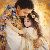 Картины и панно handmade. Livemaster - original item Painting Dad and Daughter. Love picture. Gift dad. Handmade.