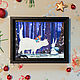 Девочка и Белая кошка. Новый год . авторский принт или постер. Картины. Дим Резчиков. Интернет-магазин Ярмарка Мастеров.  Фото №2