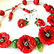 Necklace oval Magic poppies. Necklace. Lyudmila DemidoVa jewelry from glas. Online shopping on My Livemaster.  Фото №2