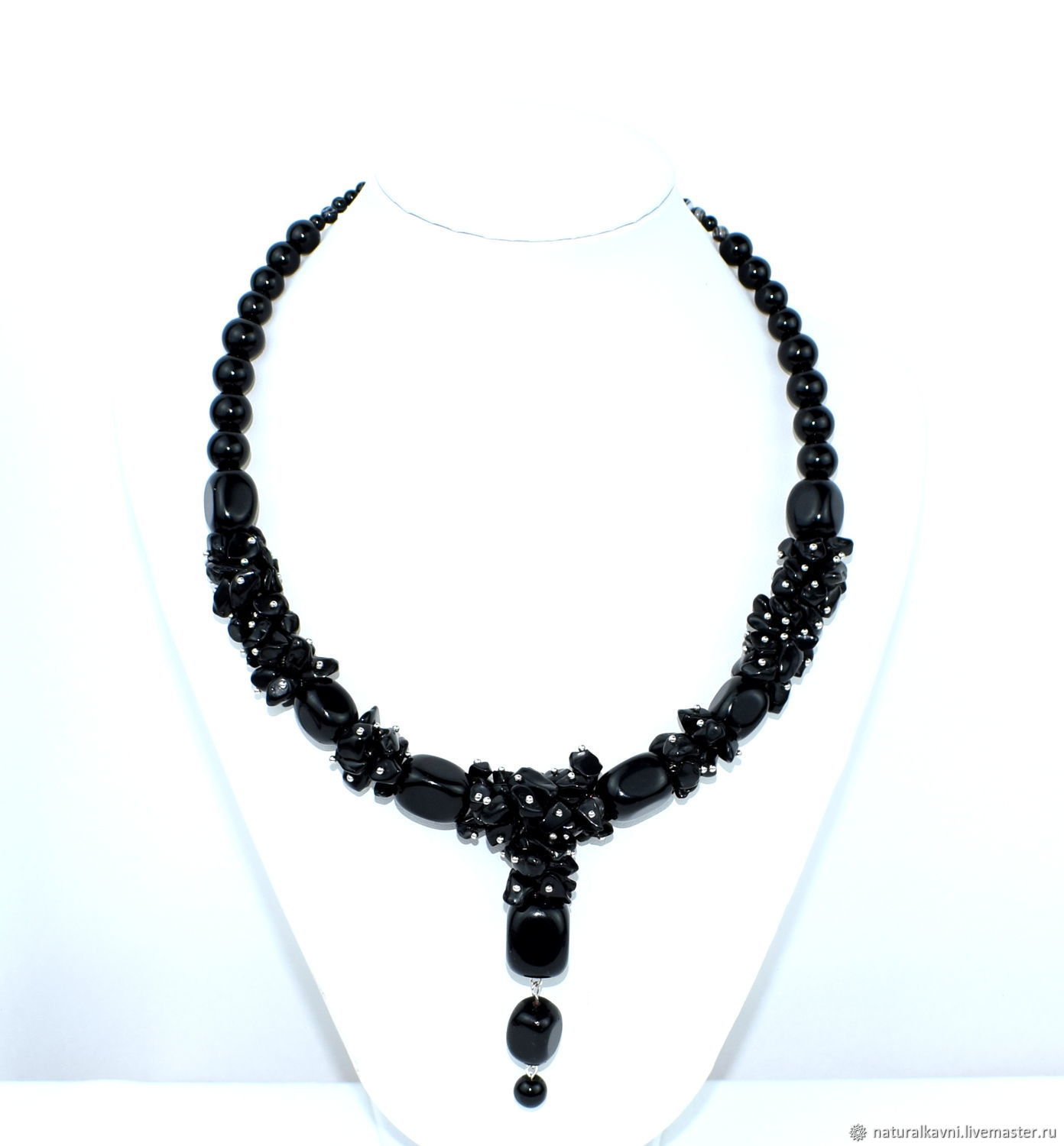 Necklace made of natural black agate, Necklace, Moscow,  Фото №1