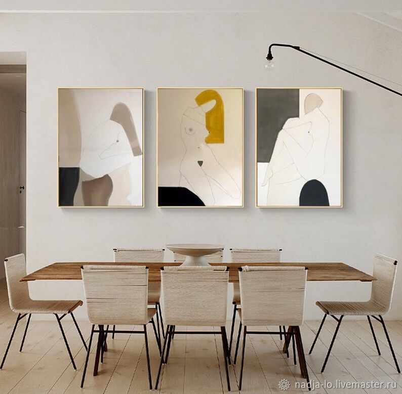 Триптих картин маслом на холсте Абстракционизм Картина купить в ...