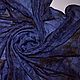 Silk handkerchief blue black square thin large batik, Shawls1, Tver,  Фото №1