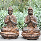 Для дома и интерьера handmade. Livemaster - original item Statue-candlestick Buddha made of concrete rusty decor. Handmade.