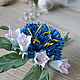 Fabric flowers 'cornflower and bells'. Brooches. LIUDMILA SKRYDLOVA (flower glade). My Livemaster. Фото №5