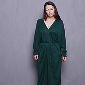 Одежда handmade. Livemaster - original item Dress dark green warm. Handmade.