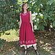 Linen dress-Bright summer, with the author's painting. Dresses. Kupava - ethno/boho. My Livemaster. Фото №4