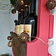Винный бар WINE ART (розовый). Подставки для бутылок и бокалов. Папин гараж (изделия из дерева). Интернет-магазин Ярмарка Мастеров.  Фото №2