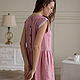 Linen dress in pink with white lace. Dresses. molinialife. My Livemaster. Фото №5