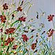 Oil painting with wild flowers. Blooming field with poppies and daisies, Pictures, Moscow,  Фото №1