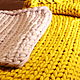 Толстый плед из натуральной шерсти мериноса "Желтый". Пледы. KnitoMania. Ярмарка Мастеров.  Фото №5