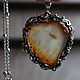 Заказать "Закат" крупный кулон с агатом. В гостях у Феечки Wire Wrap. Ярмарка Мастеров. . Кулон Фото №3