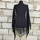 Brunello Cucinelli net shawl black openwork knitted with fringe. Shawls. Yuliya Chernova. My Livemaster. Фото №4