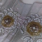 Антикварный натуральный шелк ручного ткачества