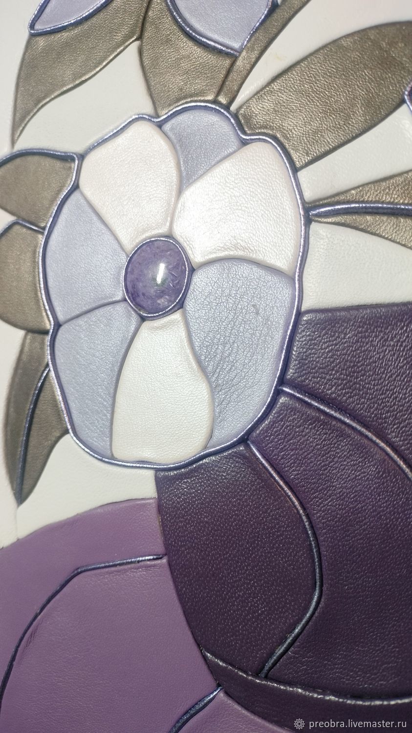 Картина Цветы в вазе из натуральной кожи в интернет-магазине Ярмарка ...