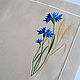 Plasmat under hot embroidery `Cornflowers and spikelets` `Sulkin house` embroidery workshop
