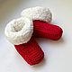 Заказать Пинетки новогодние для детей 0-3 месяцев. Baby Booties. Ярмарка Мастеров. . Пинетки Фото №3