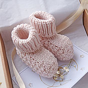 Одежда детская handmade. Livemaster - original item Knitted booties, knitting booties, a gift for a newborn. Handmade.