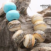 Материалы для творчества handmade. Livemaster - original item Nautical for craft - set 8 lampwork Branzuletka beads 15 mm. Handmade.