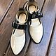 sandals: Cosmo sandals milk lacquer / black lacquer black sole. Slingbacks. Hitarov (Hitarov). Online shopping on My Livemaster.  Фото №2