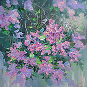 Картины и панно handmade. Livemaster - original item Oil painting the Aroma of lilac lace. Handmade.