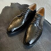 Обувь ручной работы handmade. Livemaster - original item Men`s derby, made of genuine crocodile leather, in black.. Handmade.