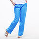 Classic straight trousers made of sky blue linen, Pants, Tomsk,  Фото №1