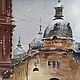 Watercolor painting Snowy Petersburg (landscape beige gray-blue). Pictures. Pastelena. My Livemaster. Фото №5