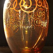 Винтаж handmade. Livemaster - original item Beautiful flower vase decorated with gold, Bohemia, Czech Republic. Handmade.